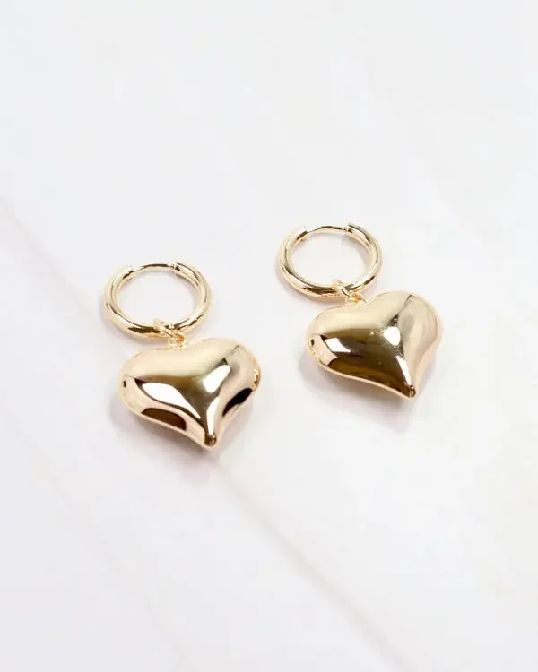 Dianne Heart Drop Earring Gold