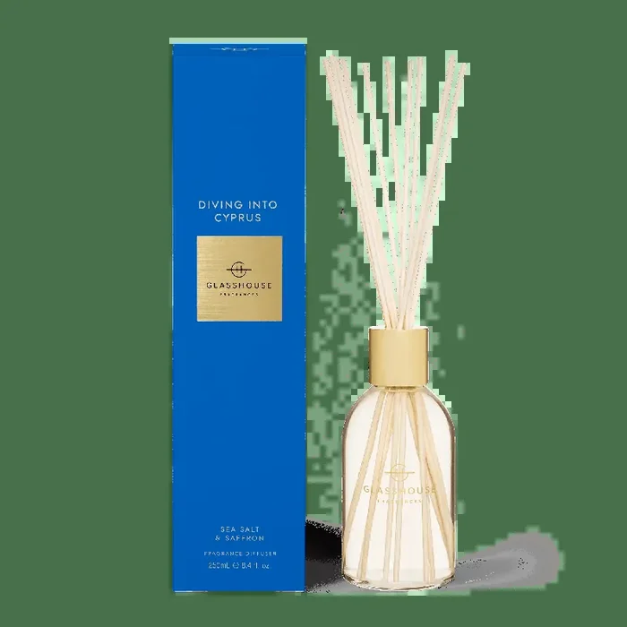 Diving Into Cyprus 8.4 fl. oz. Fragrance Reed Diffuser – Glasshouse Fragrances
