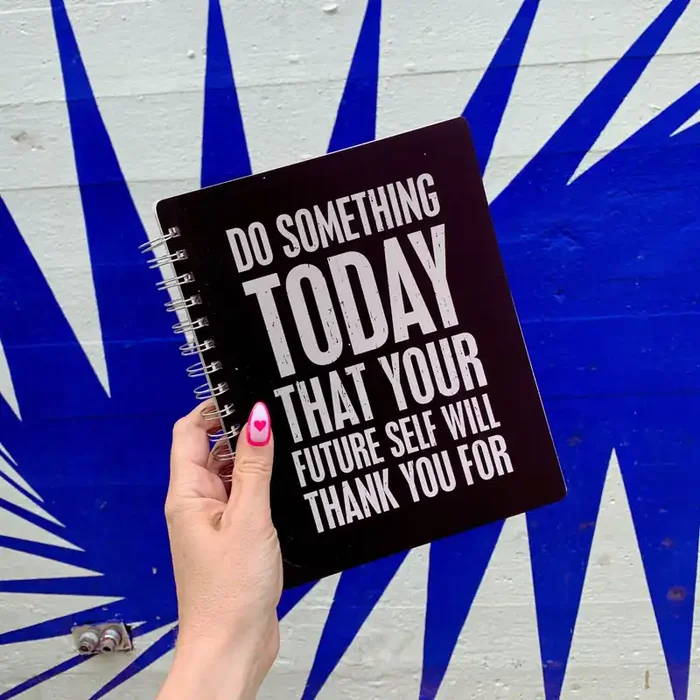 Do Something Today That Your Future Self Will Thank You For Spiral Notebook Dot Print on Back Cover 9″ x 7″ 120 Lined Pages