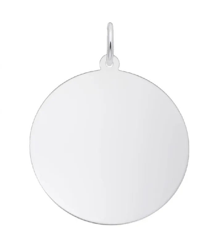 Double Extra Large Round Disc Charm – Sterling Silver – Rembrandt Charms