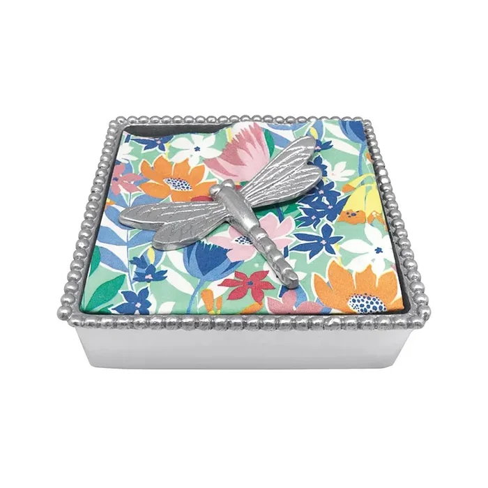 Dragonfly Beaded Napkin Box – Mariposa