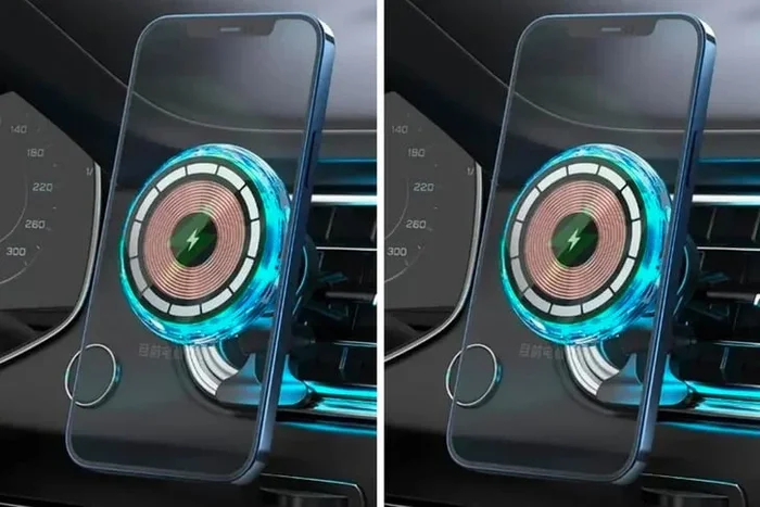 Dynamic Wireless Magnetic Car Charger in Two Vibrant Colors