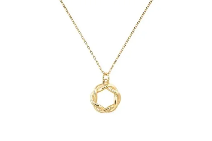 Elk & Bloom 14K Gold Circle Pendant Necklace – Adjustable Sterling Silver Chain, Hypoallergenic, Minimalist Gift-Ready Jewellery