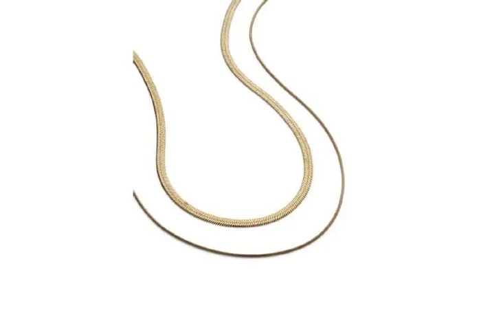 Elk & Bloom 14K Gold Double Snake Chain Choker