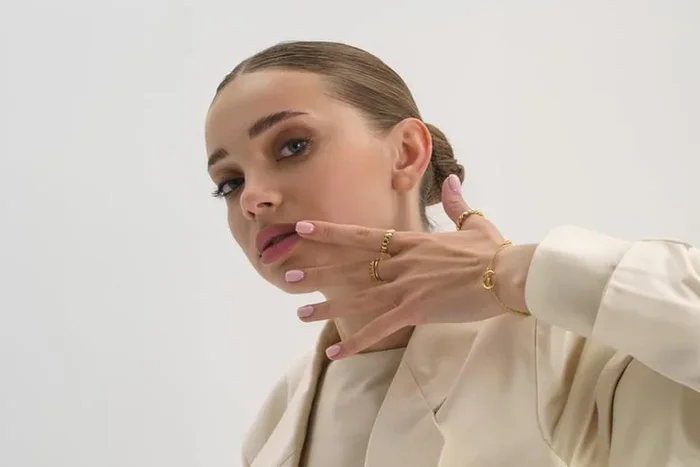 Elk & Bloom 18K Gold Plated Sterling Silver Heart Stacking Ring – Adjustable, Stackable Band