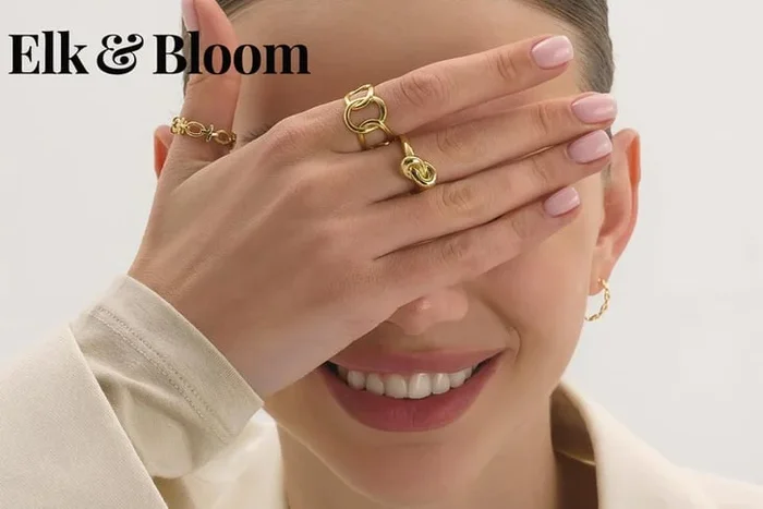 Elk & Bloom Exquisite 14K Gold Chain Link Ring