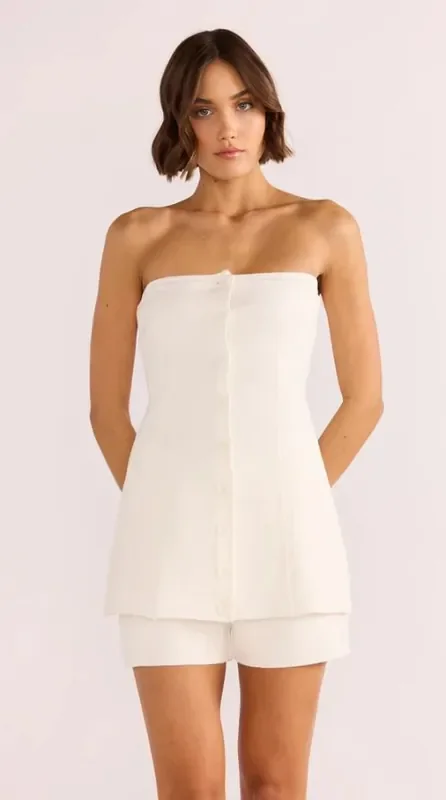 Elora Knit Bustier Top • White