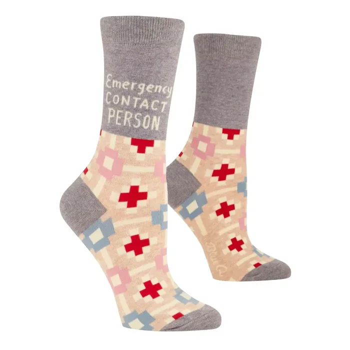 Emergency Contact Person Women‘s Crew Socks BlueQ at GetBullish