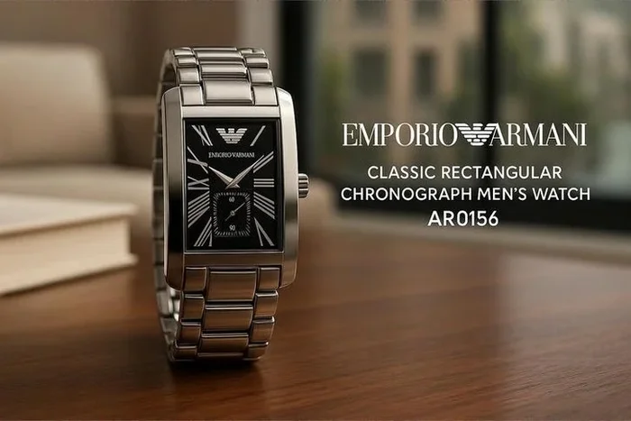 Emporio Armani AR0156 Classic Black Chronograph Men’s Watch – Quartz Movement, Stainless Steel, 38mm, Water-Resistant