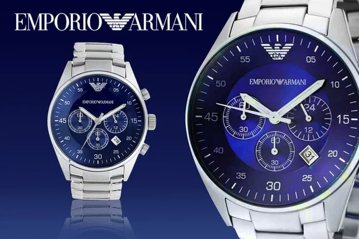 Emporio Armani AR5860 Men’s Chronograph Watch – Blue & Silver