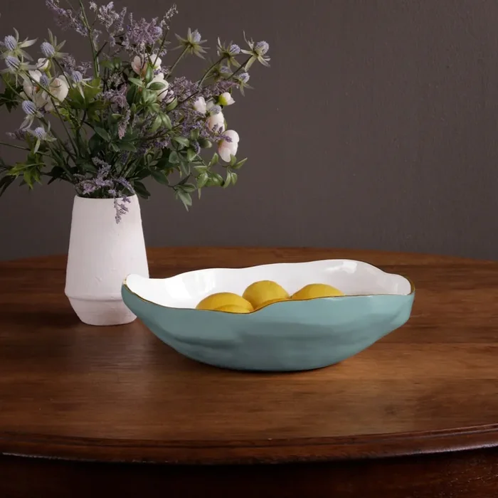 ENCANTO Nuevo Large Bowl (Turquoise and White)