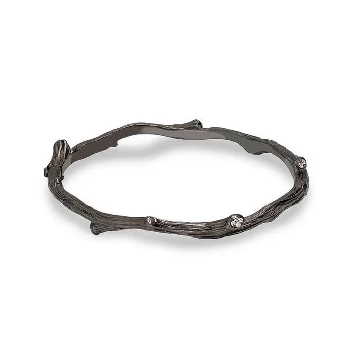 Enchanted Forest Bangle Bracelet with Diamonds