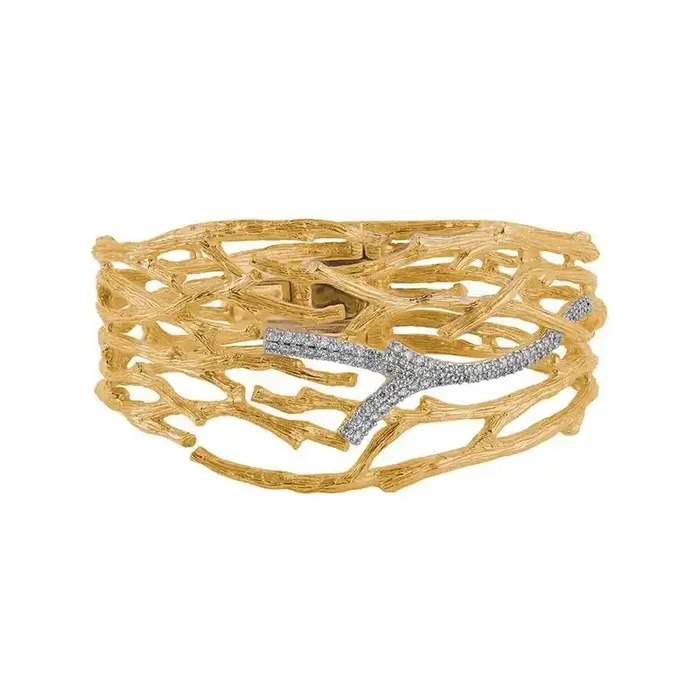 Enchanted Forest Cuff Bracelet with Diamonds