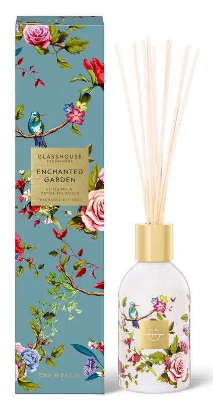 Enchanted Garden 8.4 fl. oz Fragrance Reed Diffuser – Glasshouse Fragrances