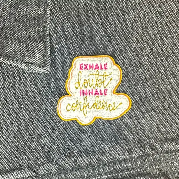 Exhale Doubt Inhale Confidence Embroidered Iron-On Patch Heat-seal Patches Accessories