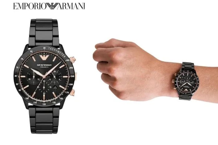 Exquisite Armani AR70002 Black Ceramic Watch