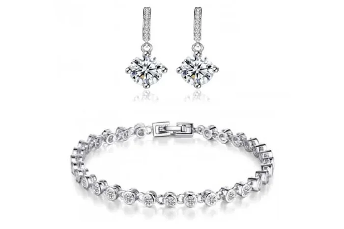 Exquisite Bracelet & Dazzling Hoop Earrings Set