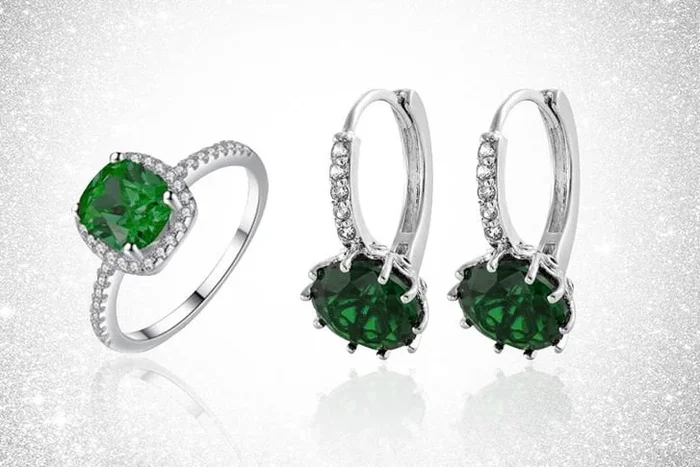 Exquisite Green Crystal Jewelry Set
