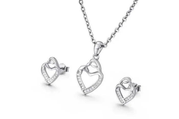 Exquisite Heart Crystal Jewelry Set