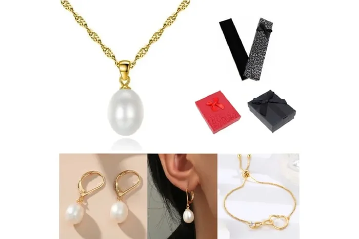 Exquisite Pearl & Gold Tri-Set