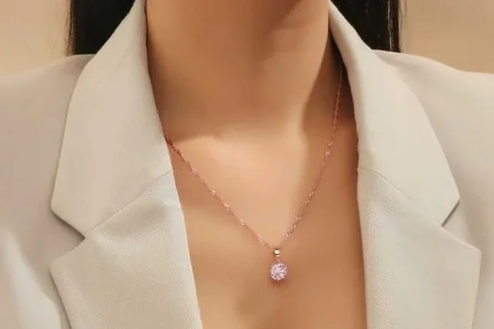Exquisite Pink Sapphire Rose Gold Necklace