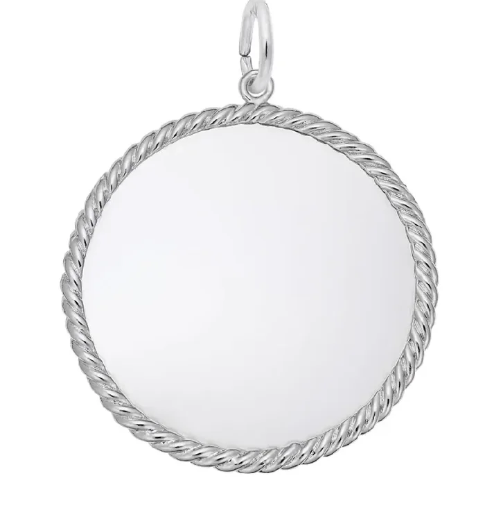 Extra Large Blank Rope Charm – Sterling Silver – Rembrandt Charms