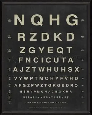 Eye Chart – Letters Framed Print 30″ x 24″
