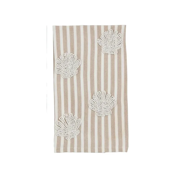 Fan Shell Beaded Towel