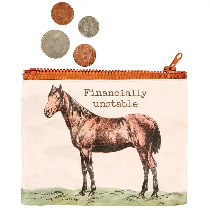 Financially Unstable Double-Sided Zipper Wallet Coin Purse Organizer Pouch 5.25″ x 4.25″