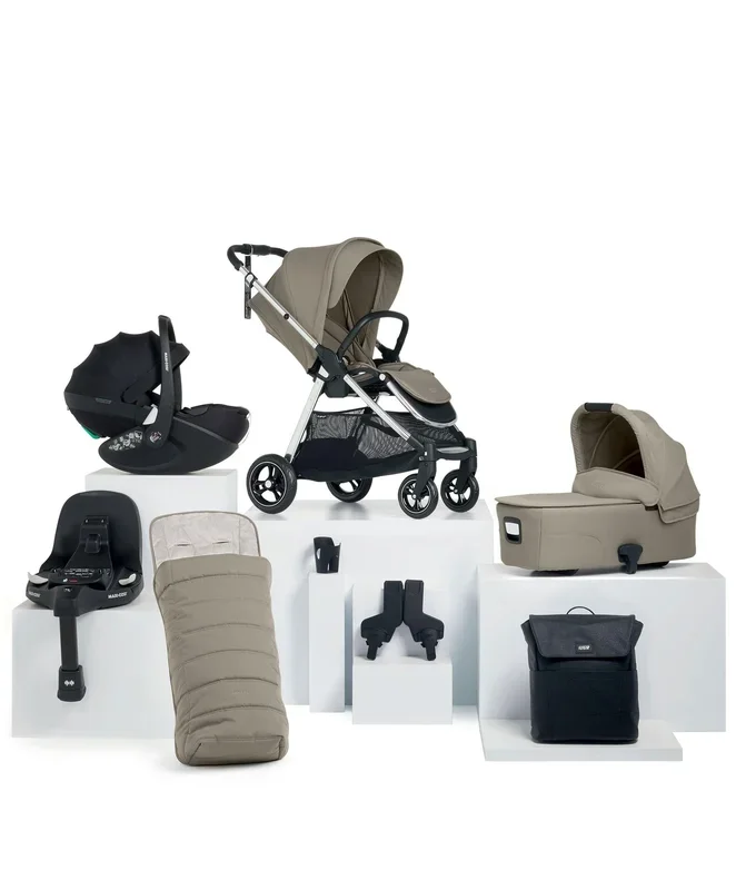 Flip XT³ Pushchair Bundle with Maxi-Cosi Pebble 360 Pro² Car Seat (8 Pieces) – Sage Grey