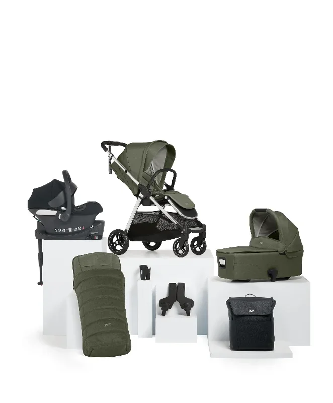 Flip XT³ Pushchair Complete Bundle with Cybex Aton B2 i-Size Car Seat & Base (7 Pieces) – Juniper