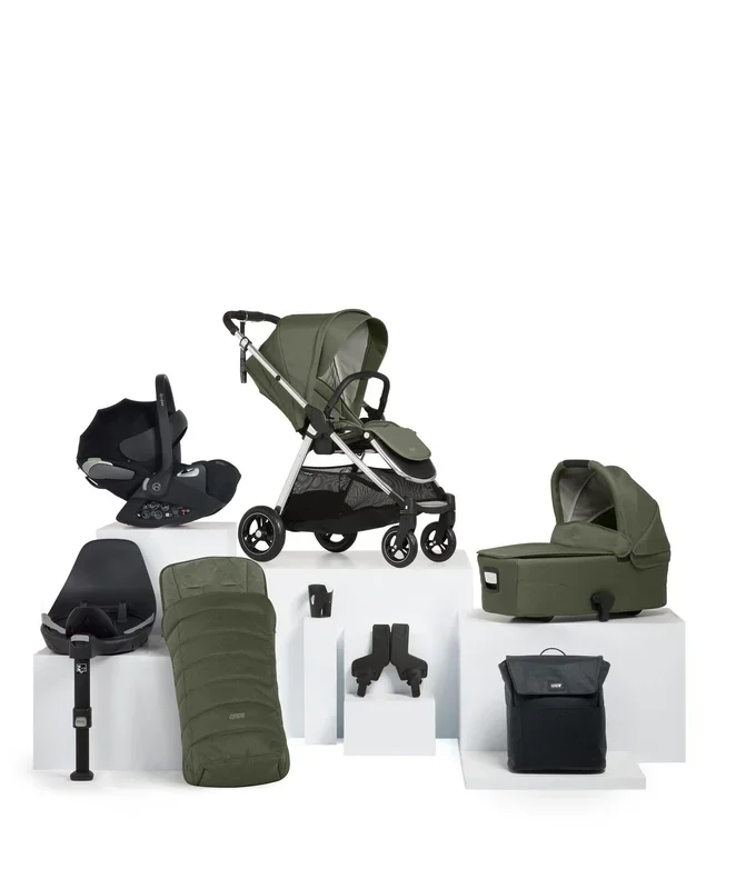 Flip XT³ Pushchair Complete Bundle with Cybex Cloud T Car Seat & Base (8 Pieces) – Juniper