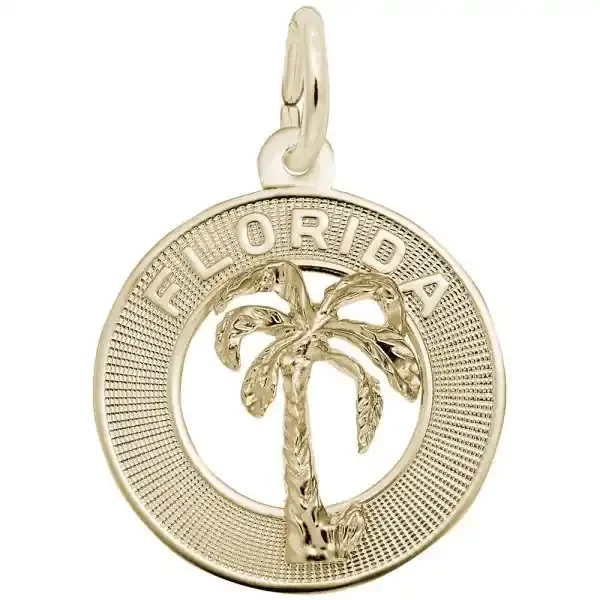 Florida Palm Tree Ring Charm – Gold Plated – Rembrandt Charms