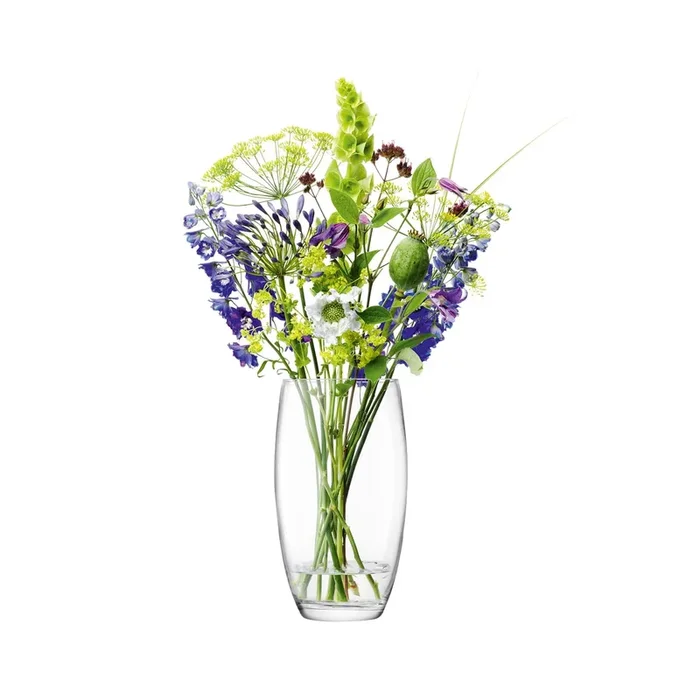 Flower barrel bouquet vase H29cm clear