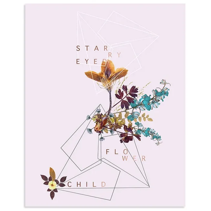 Flower Child 11″ x 14″ Art Print Copper Details Unframed Gift for Her