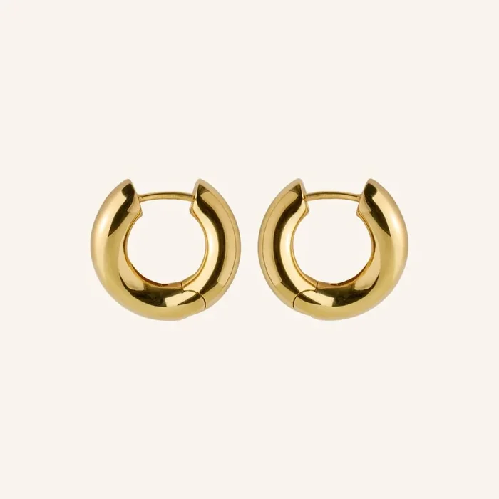 Flowing Stream Huggies | Gold Plated Recycled Silver