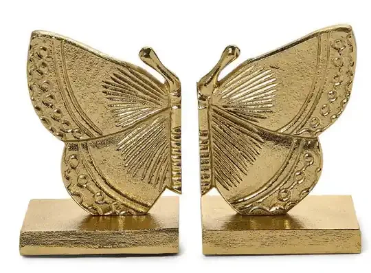 Fluttering Golden Butterfly Bookends