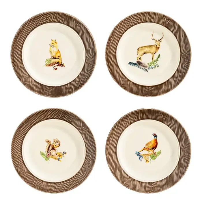 Forest Walk Side/Cocktail Plate Assorted Set/4