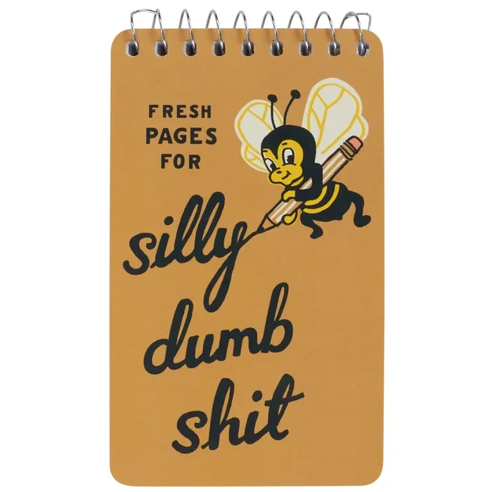 Fresh Pages For Silly Dumb Shit Spiral Notepad 5″ x 3″ BlueQ at GetBullish