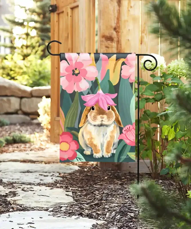 Garden Bunny Garden Flag