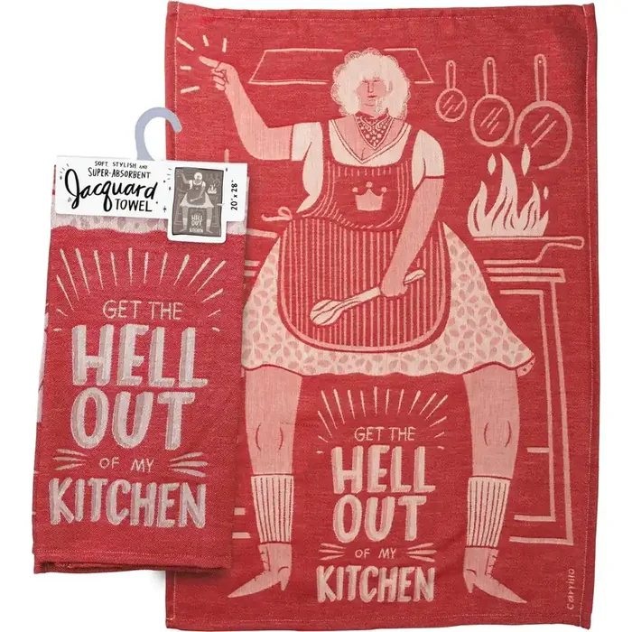 Get The Hell Out of My Kitchen Dish Cloth Towel Novelty Tea Towel 20″ x 28″ Gift for Her