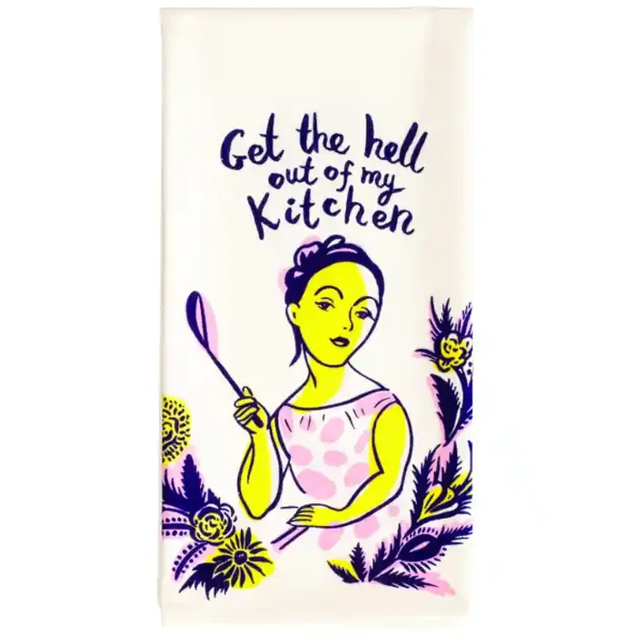 Get the Hell Out of My Kitchen Screen-Printed Dish Towel Kitchen Tea Hand Cotton Dish Cloth 28″ x 21″ BlueQ at GetBullish