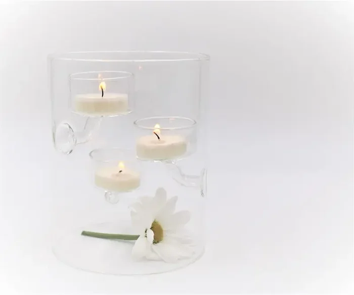 Glass Cylinder for 3 Tealights