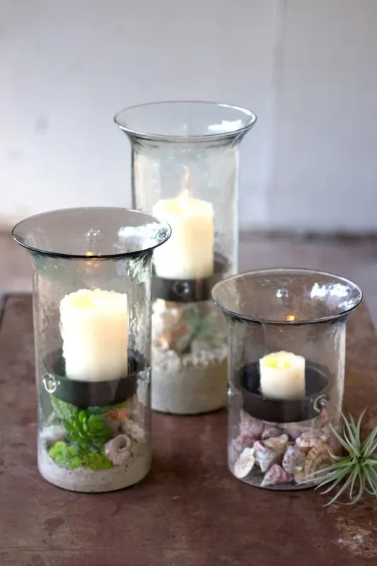 Glass Hurricane Candle Holders