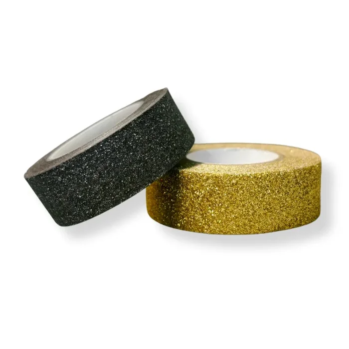 Glitter Washi Tape in Black or Gold Gift Wrapping and Craft Tape