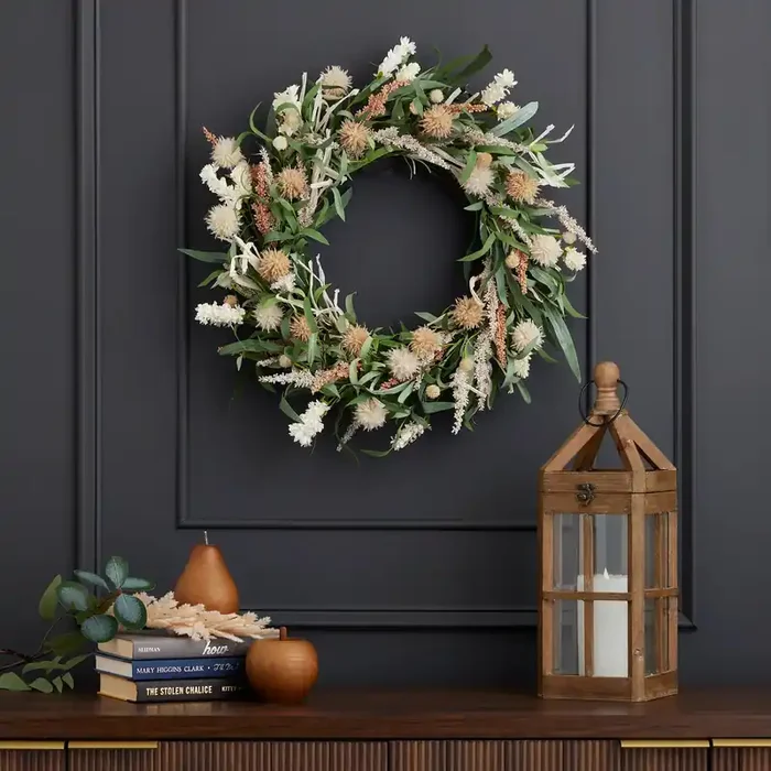 Globe Thistle Medley 24″ Wreath