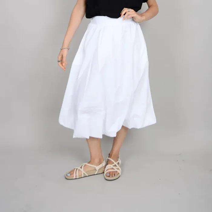 Gone Coastal Blurra Balloon Skirt • White