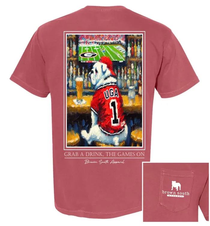 Grab A Drink Dawgs Game Day Tee • Brick