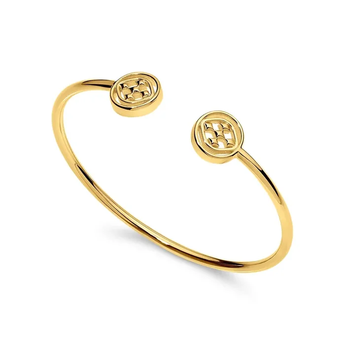 Gracewear Collection – Medallion large bangle bracelet Gold Vermeil