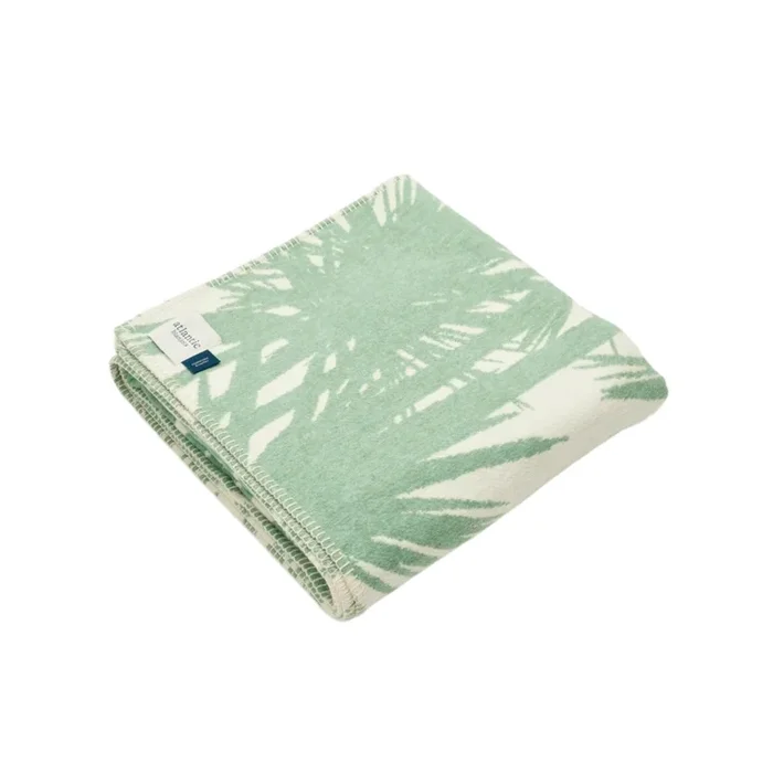 Green palm recycled cotton blanket
